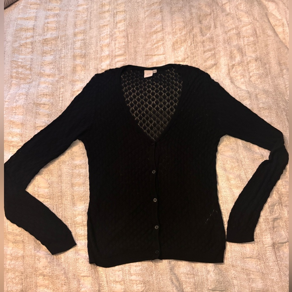 ICHI sheer crochet cardigan